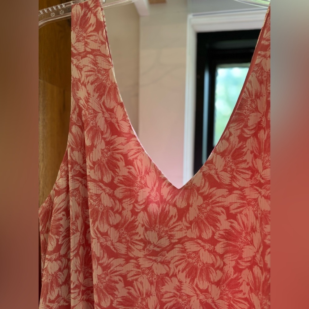 CHARLES HENRY Floral Tank Dress - Pink Shadow Petals Floral Sleeveless Dress XL - Picture 4 of 7